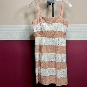 Ann Taylor LOFT Dress Women’s 2P Striped Eyelet Lined NWT